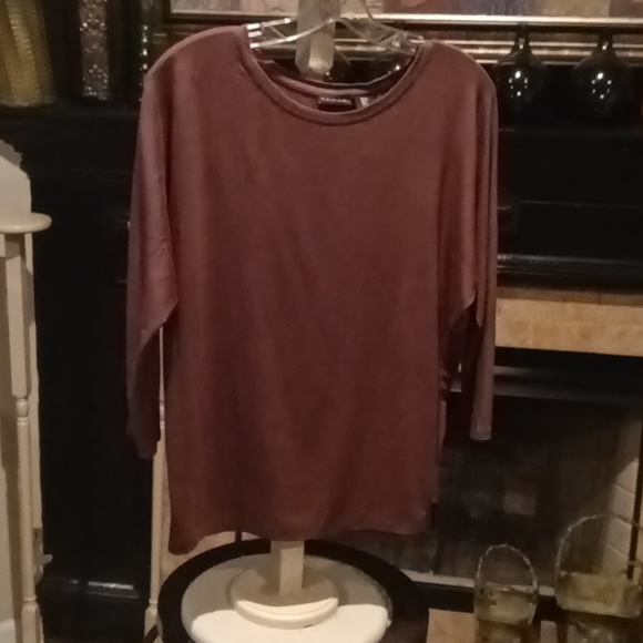 FINAL PRICE NWT TAHARI brown 3/4 sleeve blouse Size Small - Picture 4 of 5